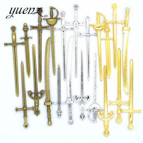 YuenZ Mixed Alloy Antique Knight Sword Charms for Jewelry Making DIY Handmade Weapons Personality Necklace Pendant U057 ► Photo 1/5