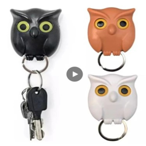 1PC Night Owl Magnetic Key Hook Old-fashioned Magnet Keychain Decorative Hooks Innovation Door Hanger Home Decor Storage Bag ► Photo 1/6