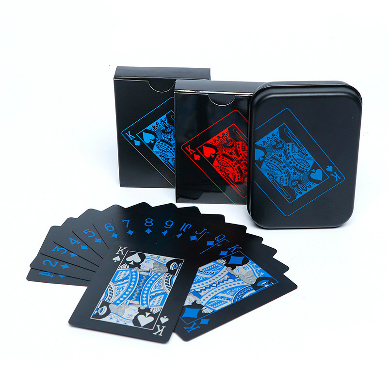 new Waterproof PVC Pure Black Magic Plastic Playing Cards Deck Poker 