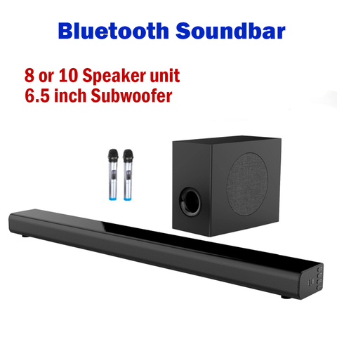 L7 L5 Bluetooth Soundbar wall pure wood speaker sound bar home theater Subwoofer Bluetooth 3D surround sound 10 horn Integrate ► Photo 1/6