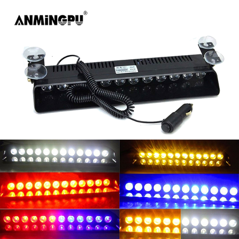 ANMINGPU Emergency LED Strobe Light Police for Car Truck Red Blue Amber White LED Flasher Beacon Warning Lamp Car Light Assembly ► Photo 1/6