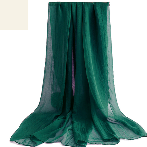Long Satin Silk Scarf Summer Ladies Green Scarf Shawl Top Grade Brand Scarves Simple Plain Chiffon Head Scarf 170*70cm ► Photo 1/6