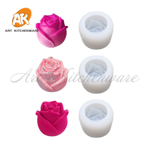 3D Rose Silicone Mold Jelly Chocolate Mousse Mould Ice Tray Molds DIY Homemade Soap Candle Moulds Cake Decorating Tool Bakeware ► Photo 1/4