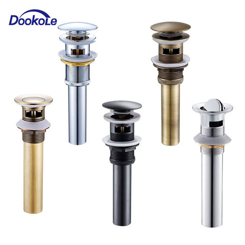 Pop Up Drain Stopper with Overflow, Lavatory Basin Drain without Overflow Black, Chrome or Oil Rubbed Bronze or Antique ► Photo 1/6