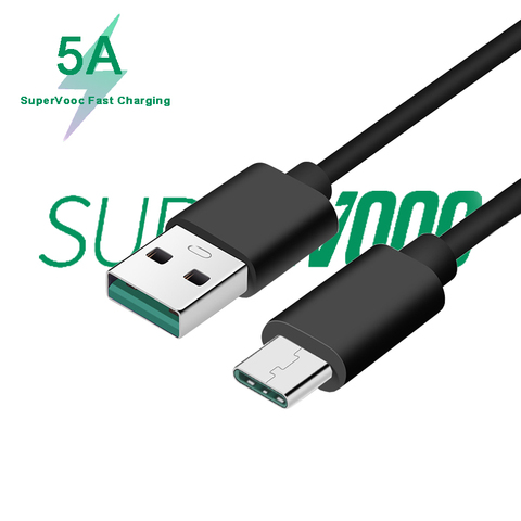 5A SUPERVOOC Type-C Fast Charging Cable For OPPO A53 A93 A92 F17 Pro Reno 4 3 OnePlus 8T Nord 1+8 Pro 1+7TPro 1+7 1+6T XIAOMI ► Photo 1/6