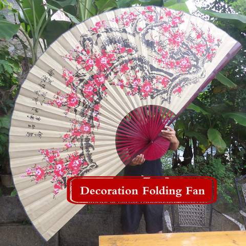 Wall Mount Silk Imitation Decorative Fan Classical Decoration Fan Living Room Decorative Furnishings Retro Oversized Paper Fans ► Photo 1/5