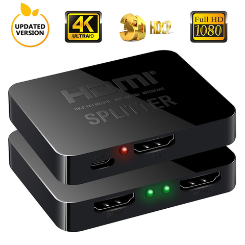 4K HDMI Splitter Full HD 1080p Video HDMI Switch Switcher 1X2 Split 1 in 2 Out Amplifier Dual Display For HDTV DVD For PS3 Xbox ► Photo 1/6
