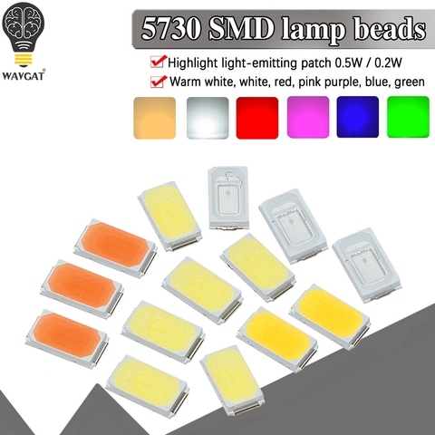 100pcs 5630/5730-CW/WW 0.5W-150Ma 50-55lm 6500K White Light SMD 5730 5630 LED 5730 diodes (3.2~3.4V) ► Photo 1/6