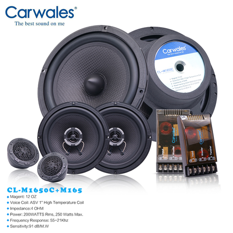 Carwales 6.5 Inch 2-Way Combination Coaxial Speaker Kit Audio Sound System Set Tweeter Subwoofer for Car 6.5