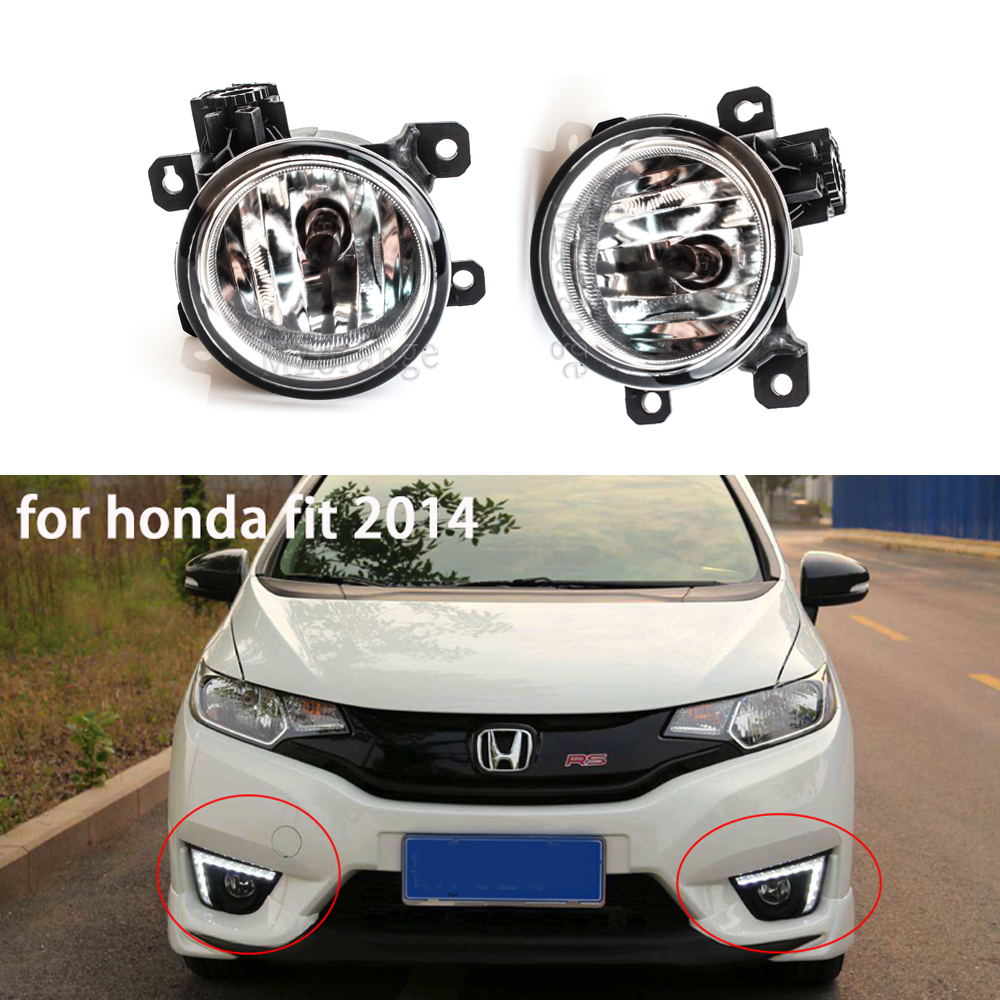 For Honda JAZZ Fit  2014-2017 ABS Chrome Car Rear Fog Lamp Light Cover trim 2pcs
