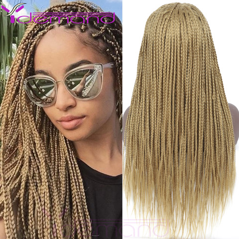 Y Demand Blonde Braided Wigs For Black Women Or Men Synthetic 3X Twist Braid Wig Crochet Hair Box Braids 2022 New ► Photo 1/6