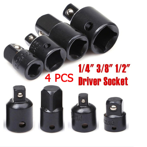 4pcs 1/4 3/8 1/2 Drive Socket Adapter Converter Reducer Air Impact Craftsman Socket Wrench Adapter Hand Tools Set Repair Tools ► Photo 1/6