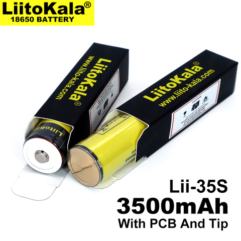 4PCS LiitoKala Lii-35S 18650 battery 3.7V lithium ion 3500mAh lithium battery suitable for flashlight PCB protection ► Photo 1/5