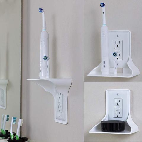 Wall Mount Socket Rack Wall Outlet Shelf Convenient Sturdy Socket Mobile Phone Charging Storage Holder For Bathroom Living Rooms ► Photo 1/6