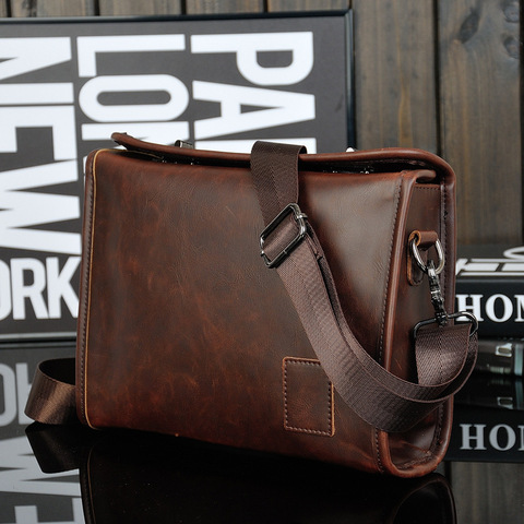 2022 New Arrival Men Leather Vintage Bags Man Shoulder Messenger Bag Cowhide Male Leather Crossbody bags ► Photo 1/6