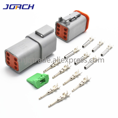 5 Sets 6pin Deutsch DT Waterproof Male Female Electrical Connector plug DT04-6P DT06-6S with terminals ► Photo 1/5