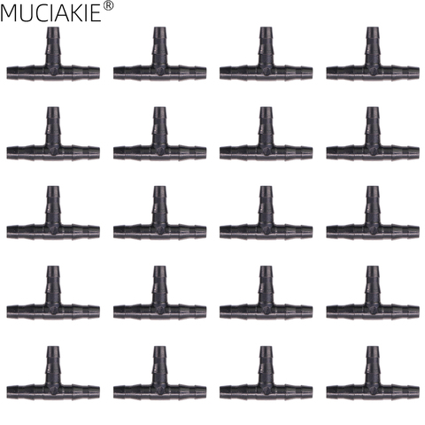 MUCIAKIE 20PCS 4mm Barb Drip Tee Connector Fitting for 4/7mm (1/4'')Hose Coupling Adapter for Garden Irrigation Water Hose Joint ► Photo 1/6
