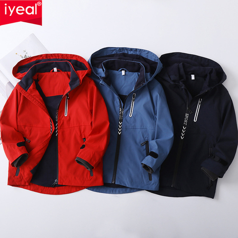 IYEAL Spring Autumn Children Clothing Kid Clothes Hooded Inner Polar Fleece Boys Windproof Waterproof Jackets Outerwear 4-14Year ► Photo 1/6