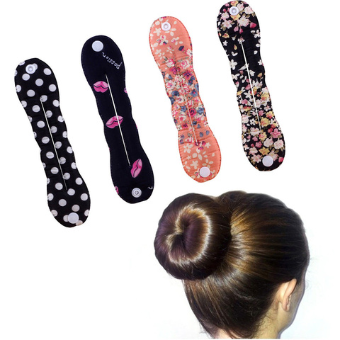 Fashion Women Sponge Hair Twist Styling Clip Stick Bun Maker Braid Magic Tool Hair Accessories Floral Polka Dot Female Hairband ► Photo 1/6