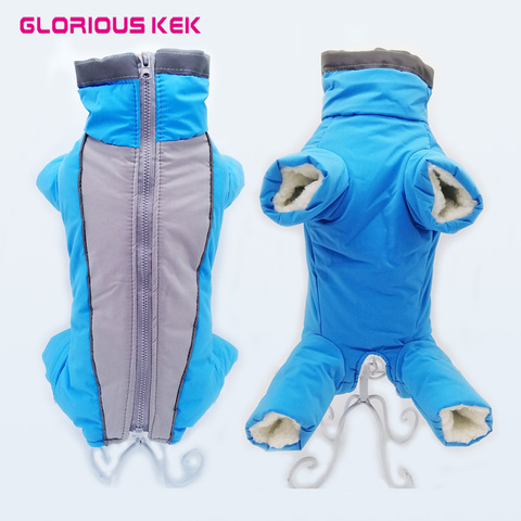 Boy/Girl Dog Overalls Winter Warm Waterproof Dog Down Jacket Reflective Jumpsuit for Small Dogs Zippered Pet Clothes Snowsuit ► Photo 1/6