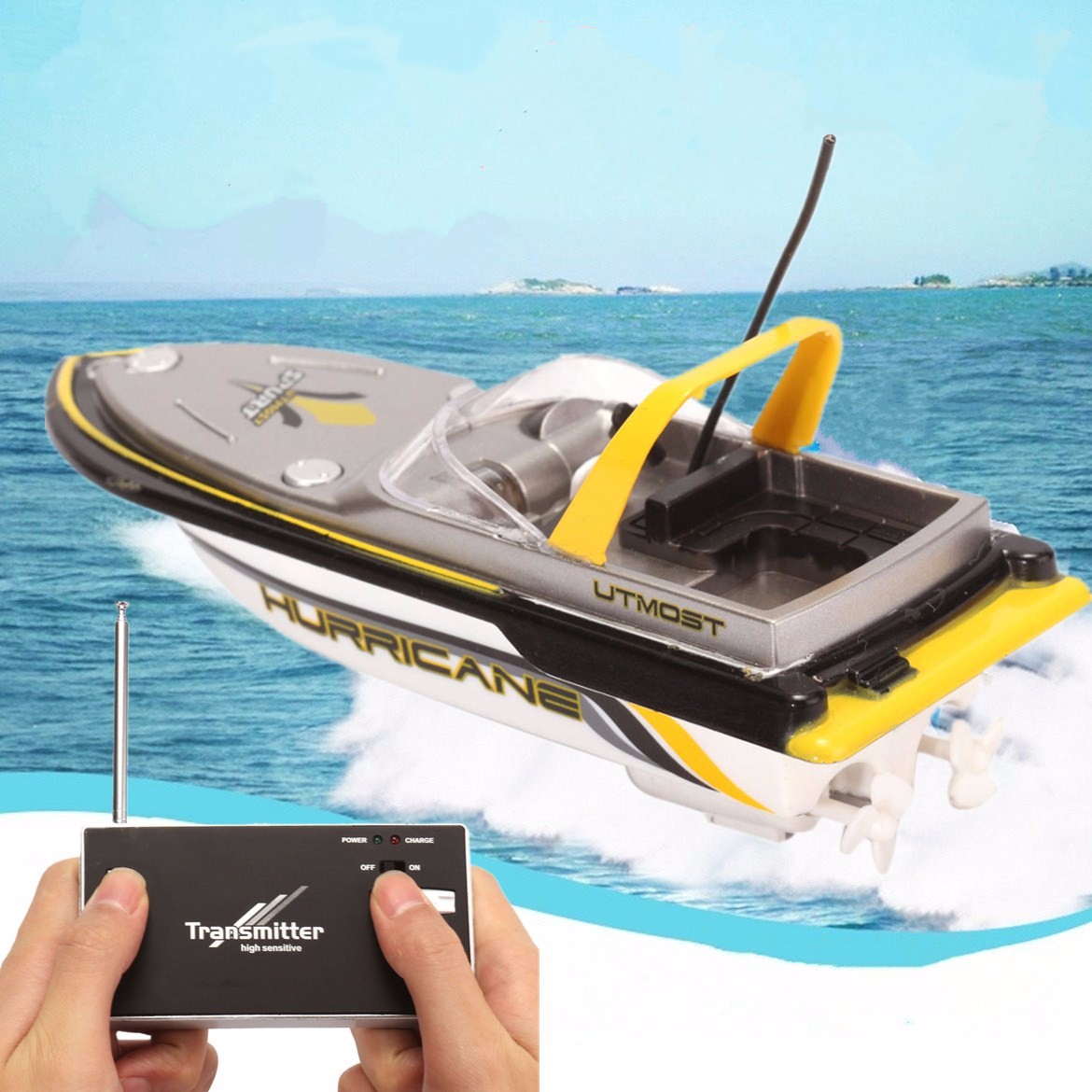 Electric Remote Control Boats 40MHz Super Mini Speed 4 Channels RC Boat Ship New 