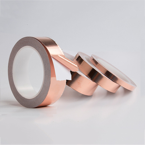 20M Single Side Conductive Copper Tape 3mm 5mm 6mm 8mm 10mm Width Strip Adhesive EMI Shield Heat Resist Repair Copper Foil Tape ► Photo 1/4