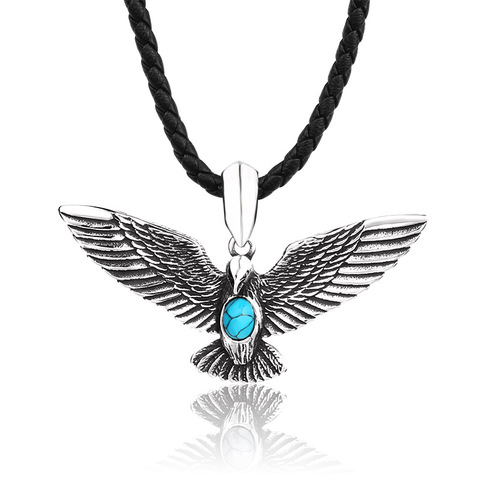 Steel soldier Fashion Vintage Women Men pendant Eagle Japen Feather Stainless Steel Chain Necklace Jewelry ► Photo 1/2