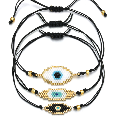 Trendy Evil Eye Diy Bracelet MIYUKI Beads Bracelet Pulseras Mujer 2022 Women Jewelry Crystal Bracelets Adjustable Rope Chain ► Photo 1/6