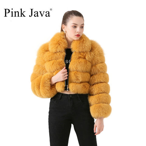 pink java QC19021 new arrival hot sale real fox fur coat women winter fur  jacket short coats hot sale natural fur jackets - Price history & Review