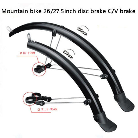 2pcs/set 26 27.5 inch Bicycle Mud Guard for Mountain Bike MTB Wings Double Bracing Fender Front Rear Mudguard ► Photo 1/6
