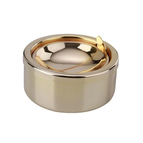 Home Stainless Steel Windproof Round Shape Smokeless Ashtray Rotation With Lid ► Photo 1/6