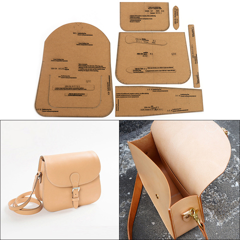 1Set DIY Kraft Paper Template New British Saddle Bag Crossbody Bag Leather Craft Pattern DIY Stencil Sewing Pattern 28cm*20cm ► Photo 1/4