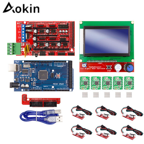 New 3D Printer Kit For RAMPS 1.4 Controller + Mega 2560 R3 + LCD 12864 + 6 Limit Switch Endstop + 5 A4988 Stepper Driver ► Photo 1/6