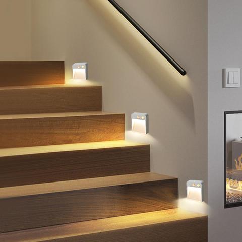 Motion Sensor LED Wall Light Battery Powered Stairs Lamp Magnetic Wireless Night Lights Bedroom Wall Cabinet Step Lighting ► Photo 1/6