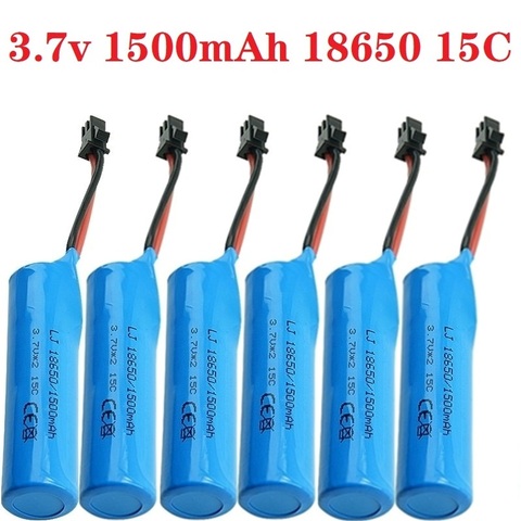 3.7v 1500mah 15C 18650 Li-ion Battery For RC Stunt Car Q85 Q70 Rc Car Toys SM-2P Plug RC Boat Car Water soft Gun Battery Parts ► Photo 1/6