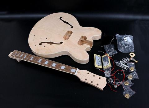 1set Guitar Kit ES335 Guitar neck Guitar Body Unfinished Hollow Electric guitar ► Photo 1/6