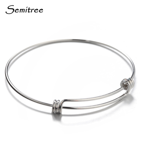 Semitree 5pcs/lot Stainless Steel Adjustable Wire Bracelet Bangle for DIY Bracelets Charms Jewelry Making Accessories Handicraft ► Photo 1/5