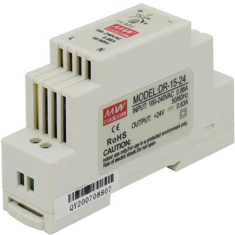 DR-15 5V 12V 24V AAVN DIN rail switching power supply Easy to install ► Photo 1/6