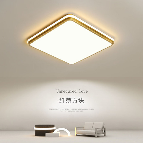 Luxury golden Ceiling Lights Square For Living Room Bedroom Home decor Modern Led Ceiling Lamp light Fixtures lustre plafonnier ► Photo 1/6