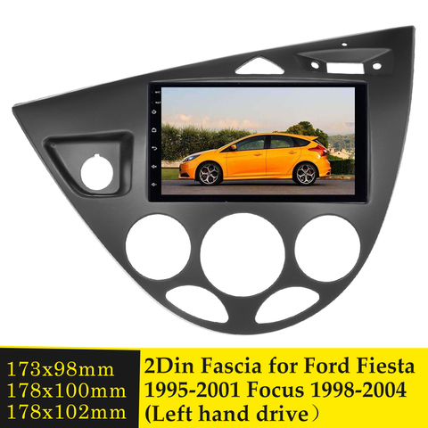 Double Din Radio Fascia for Ford Fiesta 1995-2001 Focus 1998-2004 Left Driving Side Car Refitting Trim Kit DVD Frame Bezel Panel ► Photo 1/6