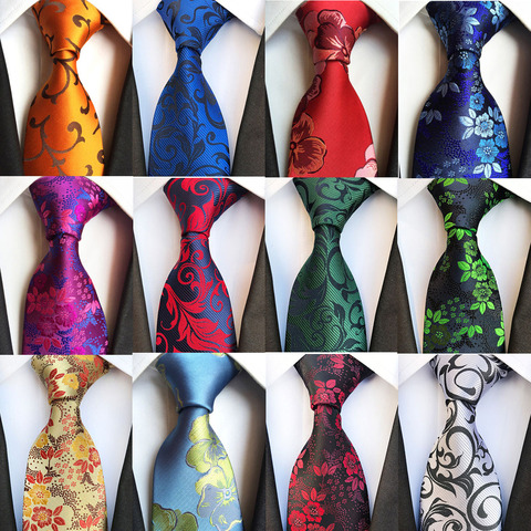 New Fashion 8cm Silk Men's Floral Tie Green Bule Jucquard Necktie Suit Men Business Wedding Party Formal Neck Ties Gifts Cravat ► Photo 1/6