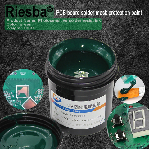Super PCB UV photosensitive inks, Green,White,Blue,Red or Black PCB UV curable solder resist ink,solder mask UV ink ► Photo 1/6