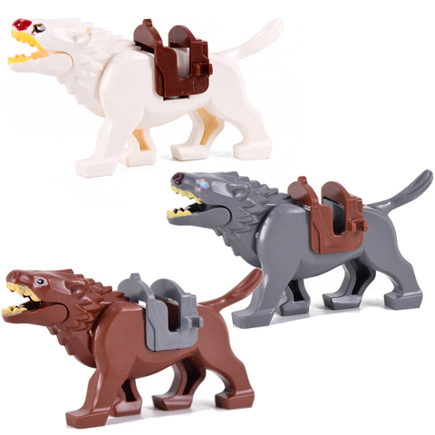 White & Black & Brown Hobbited Mount Saddle Wolf Model Building Blocks Lord-Rings Bricks Toys Gift For Children ► Photo 1/4