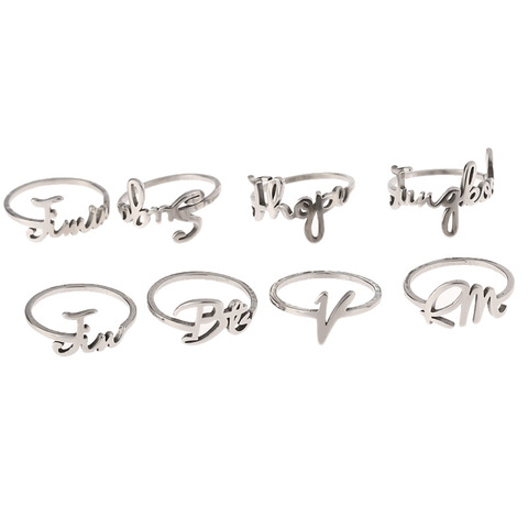 Price History Review On Kpop Bangtan Boys Name Logo Ring Silver Color Jhope V Jimin Jung Kook Rm Jin Suga Jewelry Aliexpress Seller Kidol Store Alitools Io