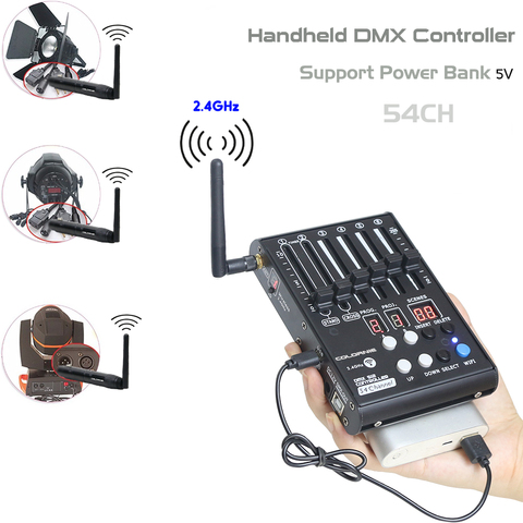 2022 Handheld MINI Controller 54CH Wireless Dmx Console For KTV Party Entertainment DMX Lights ► Photo 1/6