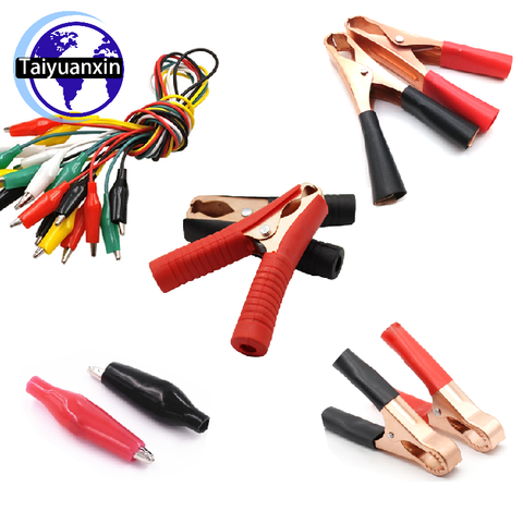 5/10/20Pcs Metal Crocodile Clamps Alligator Clips Electrical Battery Wire Power Clip Small Medium Large 30A 50A 60A Black Red ► Photo 1/5