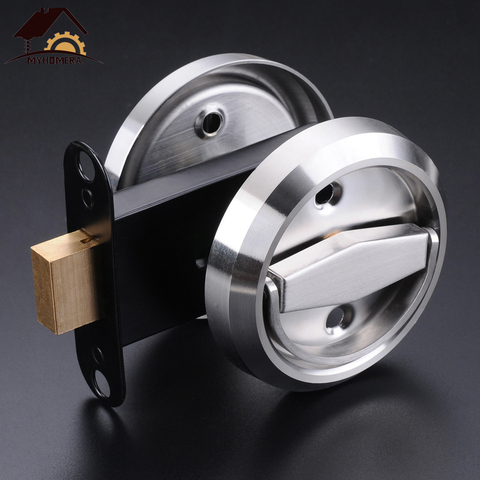 Myhomera Double-sided Door Lock Stainless Steel 304 Recessed Invisible Handle Home Safety Hidden Door Pulls Fire Proof Locks Set ► Photo 1/6