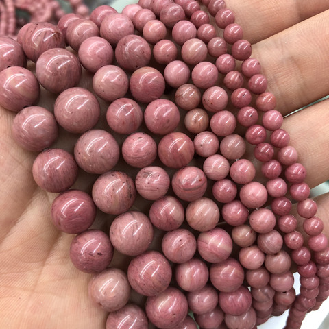 Free Shipping A+ Natural Rhodochrosite Stone Rhodonite Round Loose Beads 15