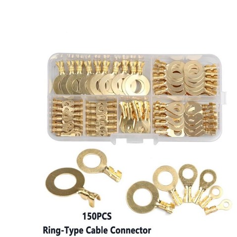 150pcs/set Round Terminal Block DJ431 O-type Lugs Terminals Cold-Pressed Connector Copper Tab Wiring Nose Combination Set ► Photo 1/5