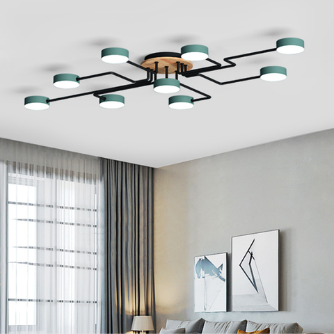Modern thickened oak board LED creative spider design ceiling lamp living room bedroom stuy children's room hotel room lights ► Photo 1/6